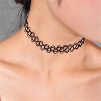 4pclot cute new gothic vintage stretch tattoo choker necklaces for women girl charm punk elastic necklace female wedding gift
