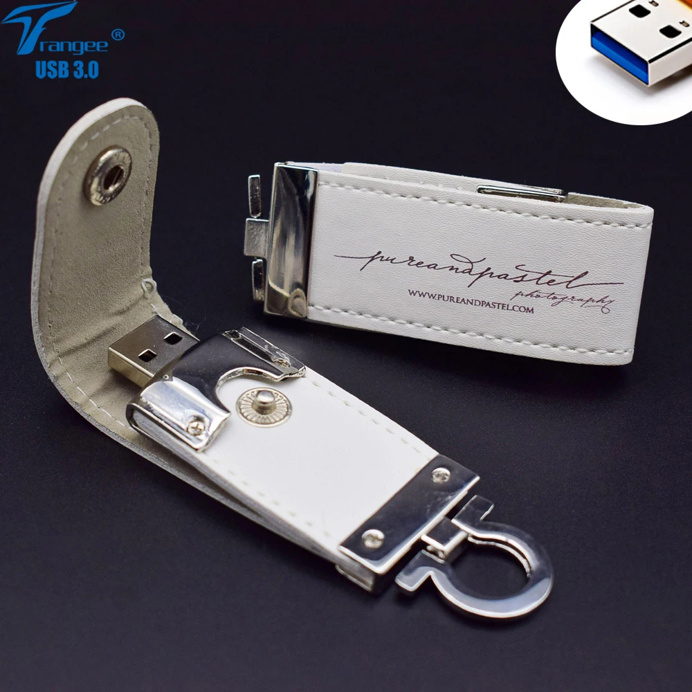 Trangee 10 шт./лот USB 3 0 флэш накопитель 8 ГБ 16 32 64 Гб кожаная Флэшка с картонной коробкой