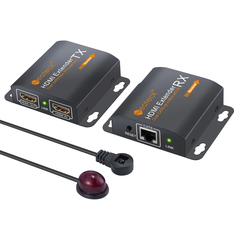 eSYNiC 1080p 1.3 HDMI Extender IR Blaster Receiver Extension Cable HD Signal To 60m RJ45 Transmitter TX/RX IEEE-568B |