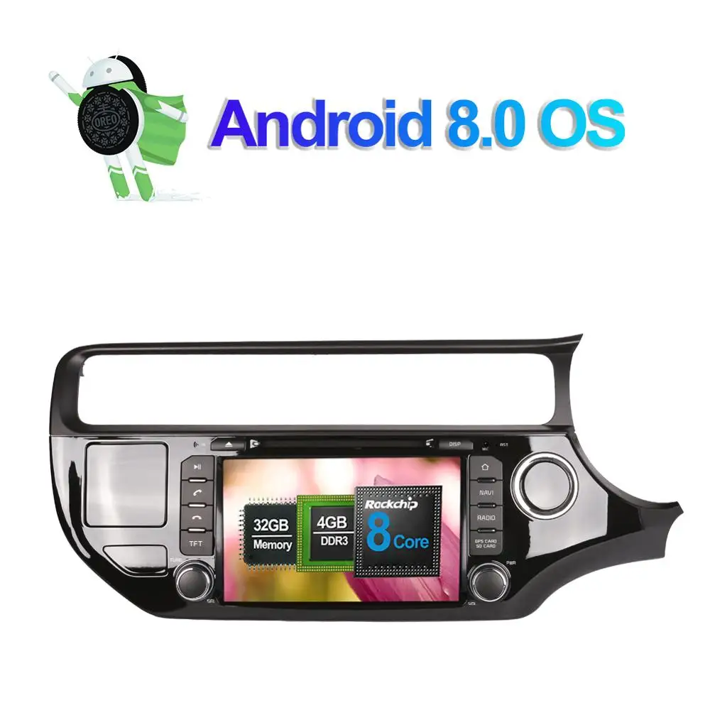 Автомагнитола 8 дюймов Android 0 Восьмиядерный процессор ОЗУ 4 Гб ПЗУ 32 ГБ для Kia Rio 2015