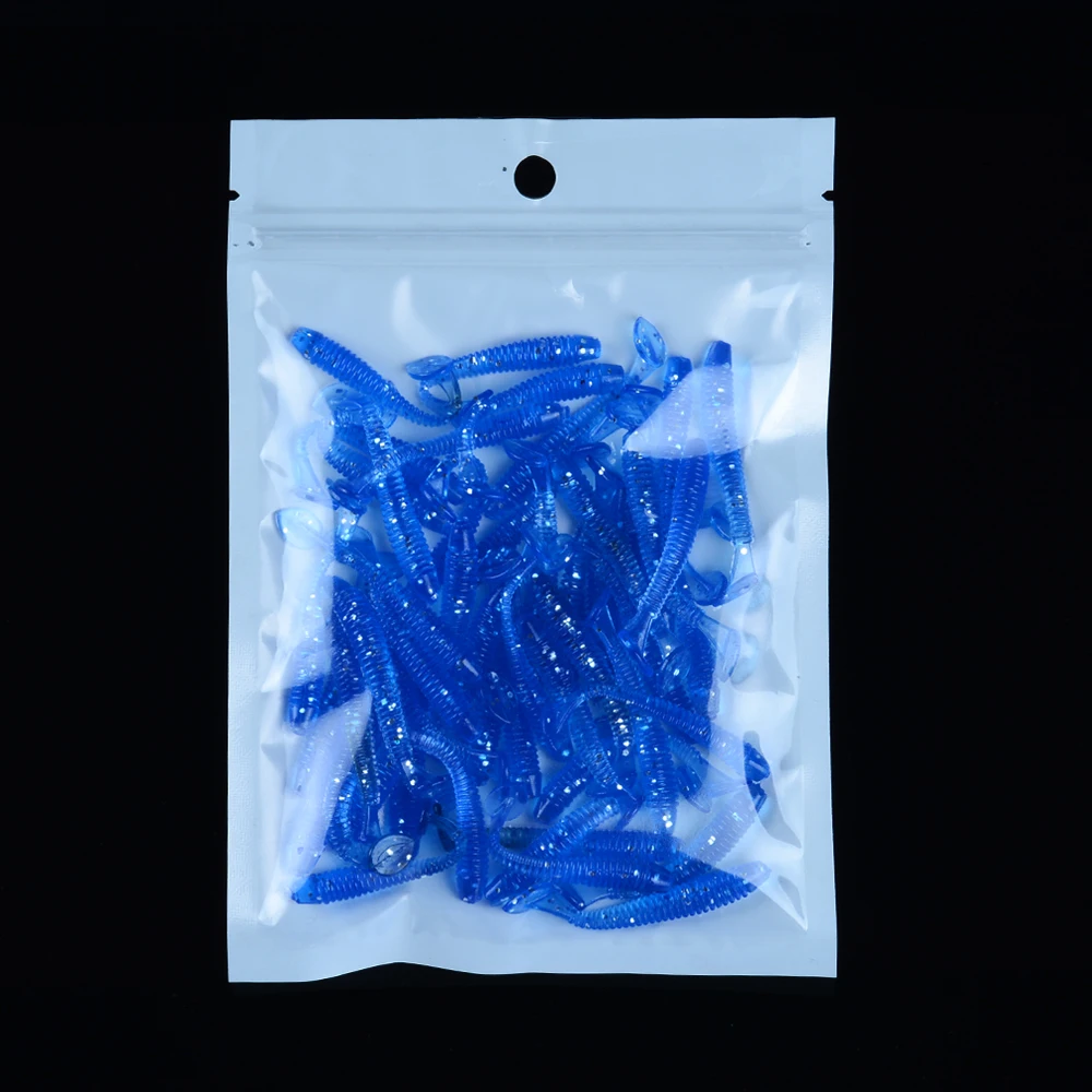 Outdoor Fishing Accessory 50Pcs Lures Soft Bait 4.5cm Silicone Worms Lure With Salt Fishes Baits Easy Hunting | Спорт и развлечения