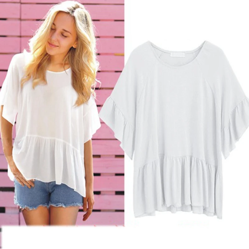 JLZXSY 2018 сезон: весна–лето модные женские туфли с круглым вырезом Блузка оборками