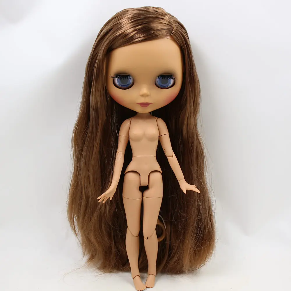 Ледяной DBS Blyth кукольные нет. BL9158 каштановые волосы черная матовая искусственная