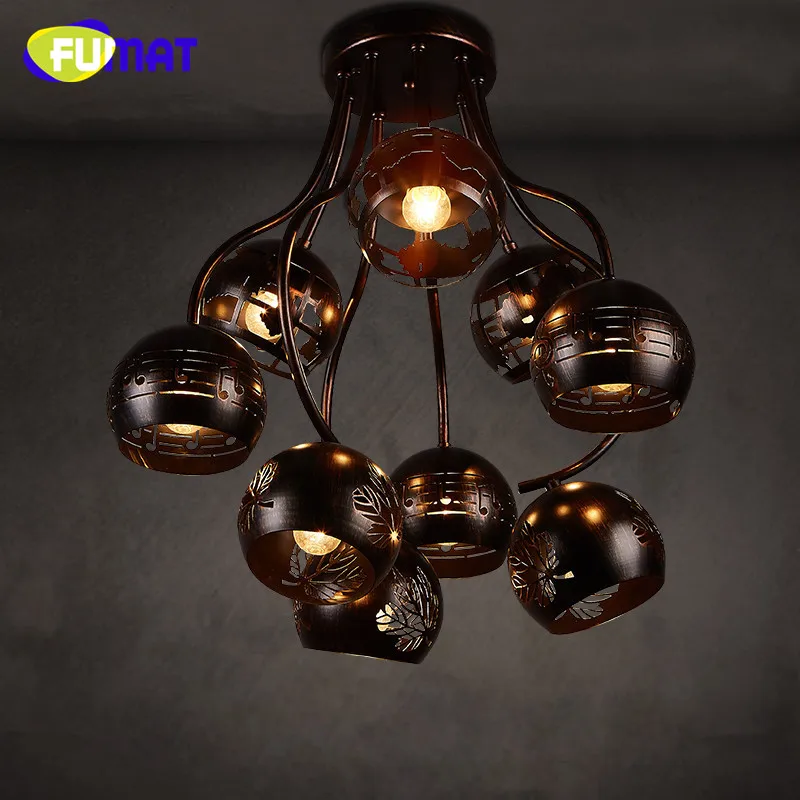 American Industrial Ceiling Lights Bar Retro Lamps Rusty Color Dinning Room Stairs Light Fixtures 9 Heads | Лампы и освещение