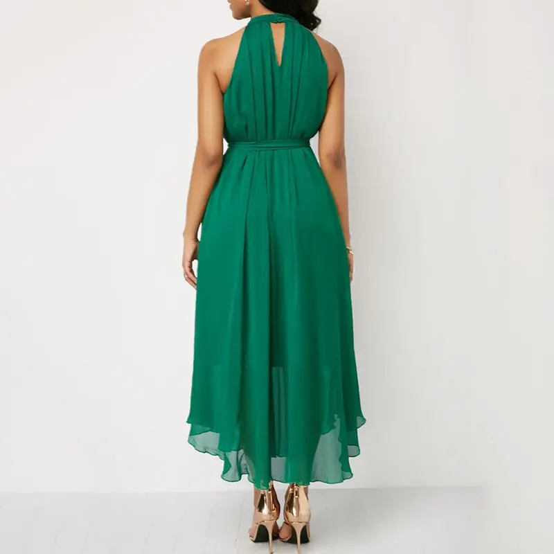 Женское шифоновое платье без рукавов ZOGAA большие размеры Сексуальные вечерние