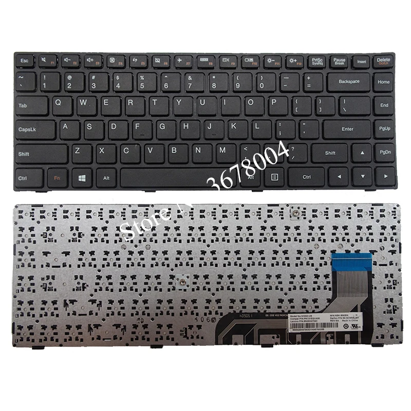 Новая английская клавиатура для LENOVO ideapad 100-14 100-14IBY черная ноутбука США |