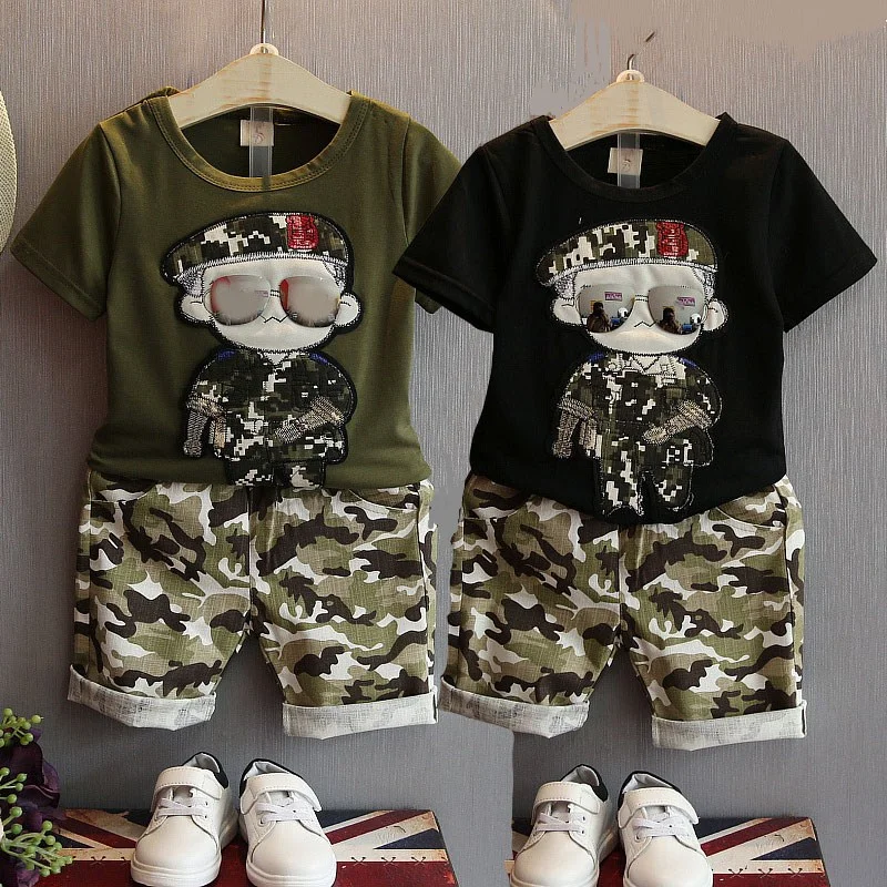 GHFTTY/Детская футболка с короткими рукавами и рисунком солдата костюмы для малышей