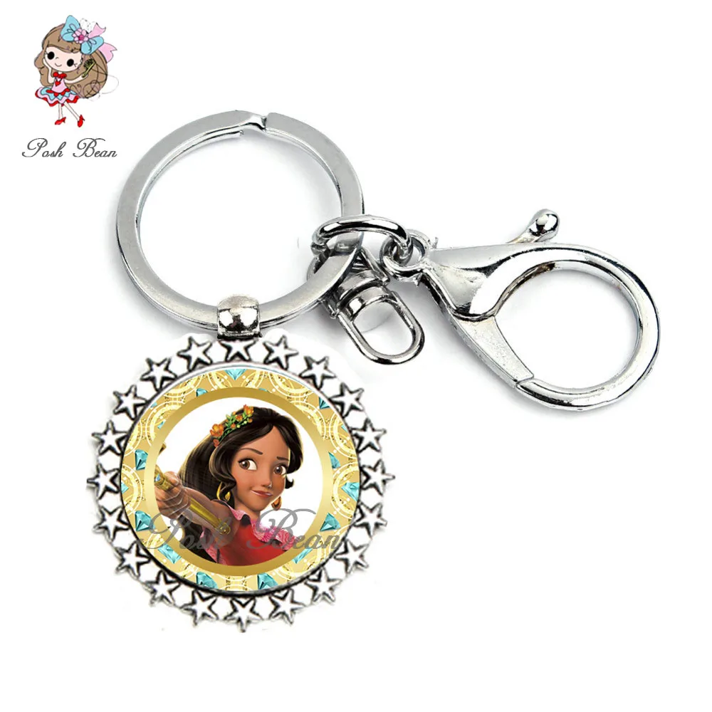 Брелок для ключей Elena of Avalor стеклянный кабошон металлическая цепочка подарок