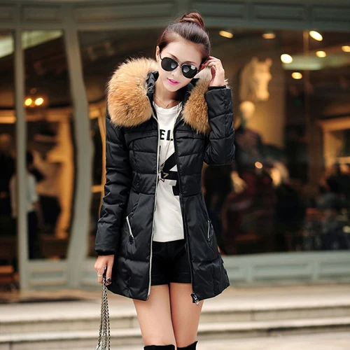 2018 Autumn &amp Winter Women Parka Jacket Coat With Large Fur Collar Female Warm Thick Long Outerwear Coats Plus Size S-4XL | Женская