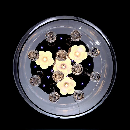 Современный краткое K9 хрусталя Светодиодный g4 * 4 Свет регулируемый диаметр 40 см