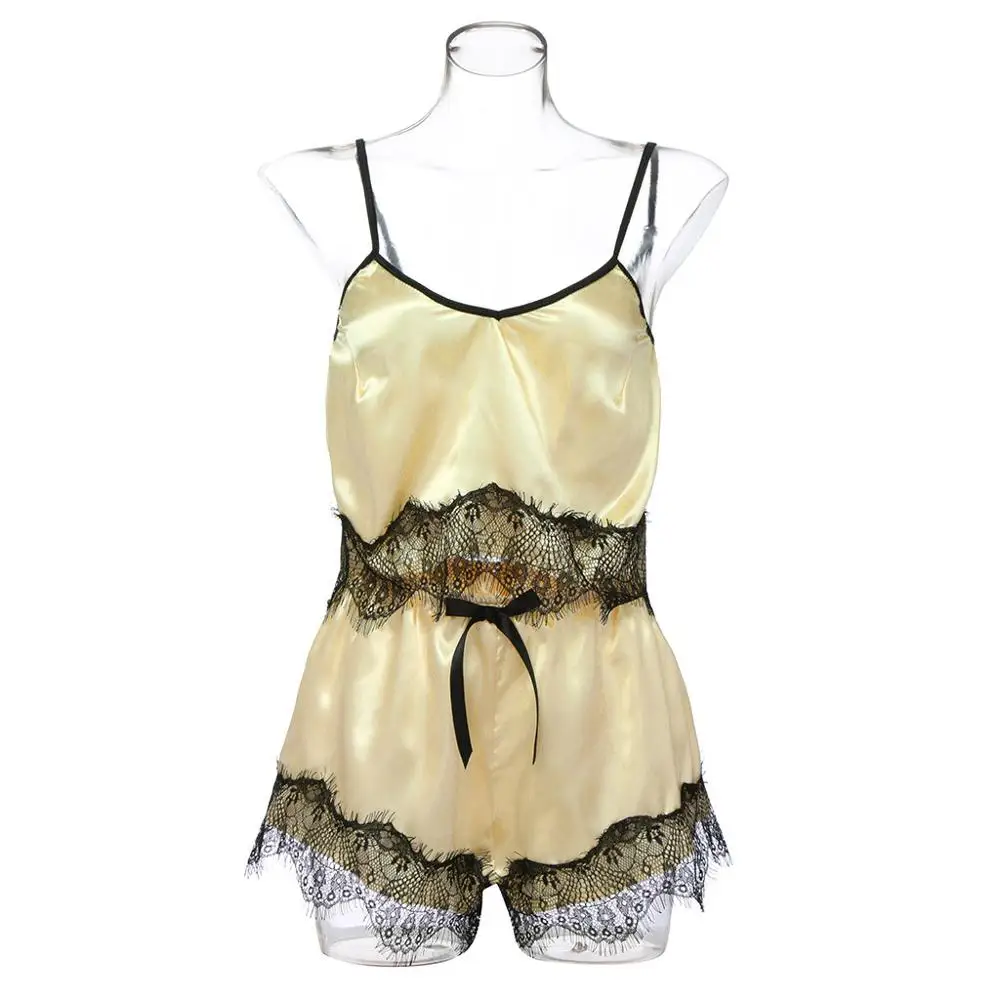 Женская пижама комплект 2019 сексуальное нижнее белье на бретельках кружевной