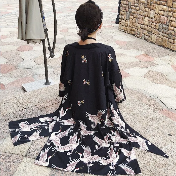 Женское атласное кимоно yukata винтажный костюм для выступлений традиционный