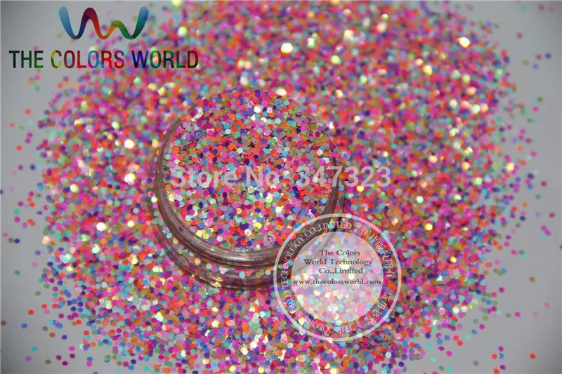 Ar10-24 mix1 мм перламутровые Радуга Цвет Блеск шестигранной формы блеск для Дизайн ногтей и DIY принадлежности