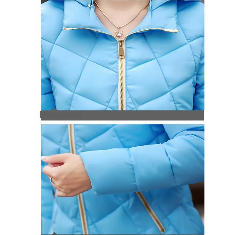 Winter Feather Cotton Women Jacket Coat Short Section Parkas Fashion Thick Big Yards Cotton-Padded Female Overcoat LJ0406 | Женская