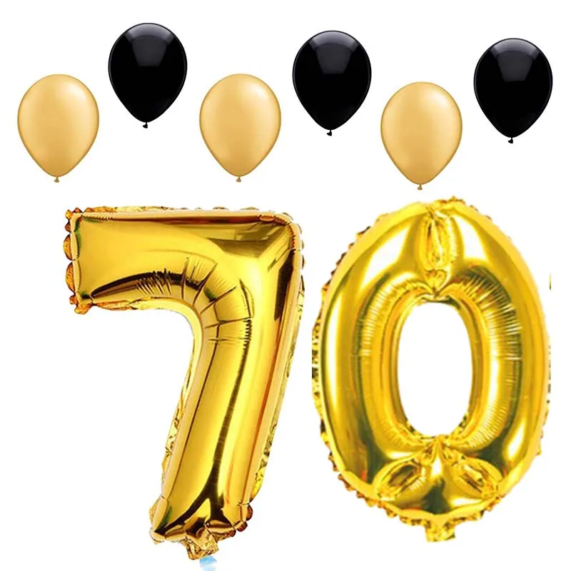 40 дюймовый юбилей вечеринка украшение золотые шары с цифрами на 10 20 30 50 60 70 80 90