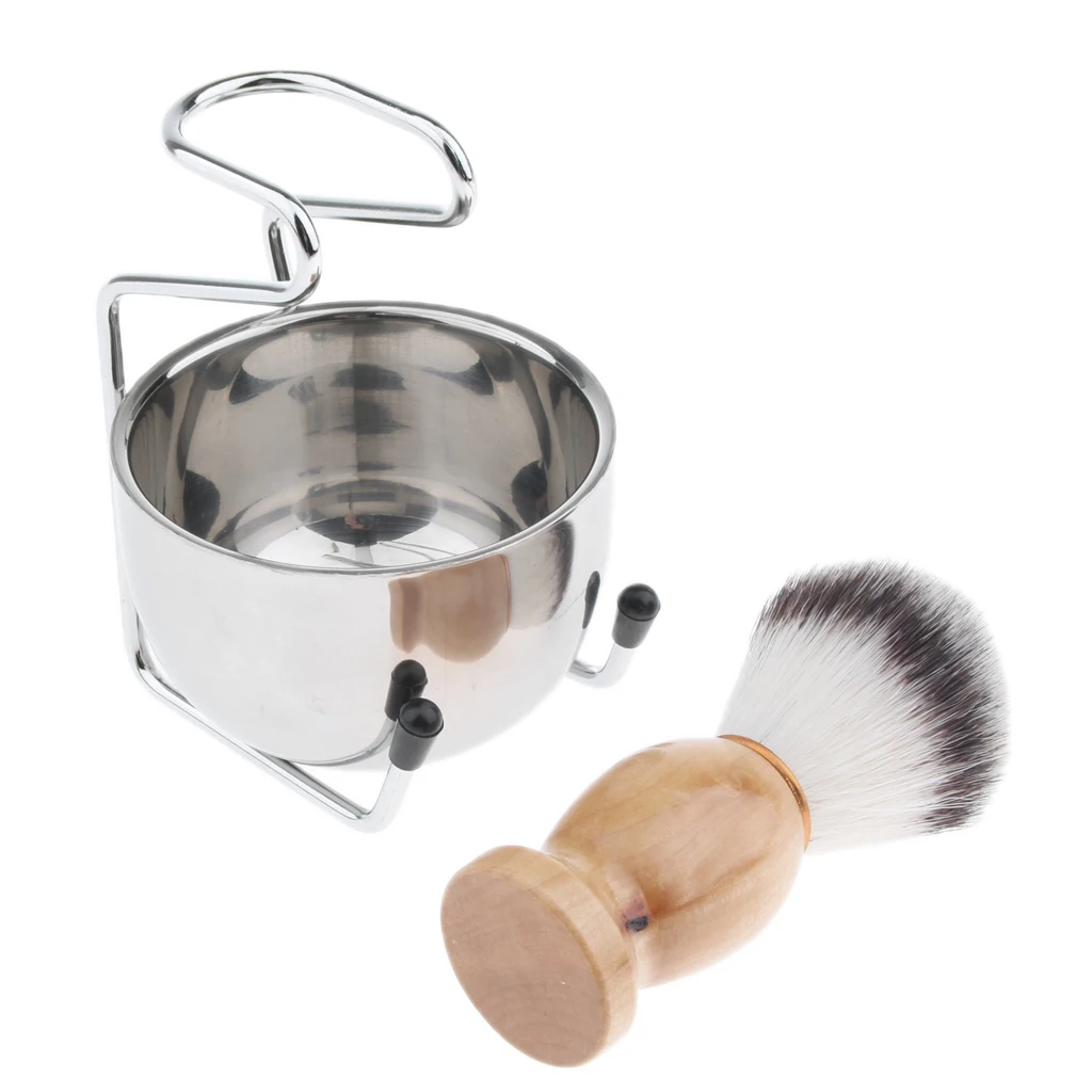 3 шт. натуральная буковая деревянная щетка для бритья чаша чашка подставка