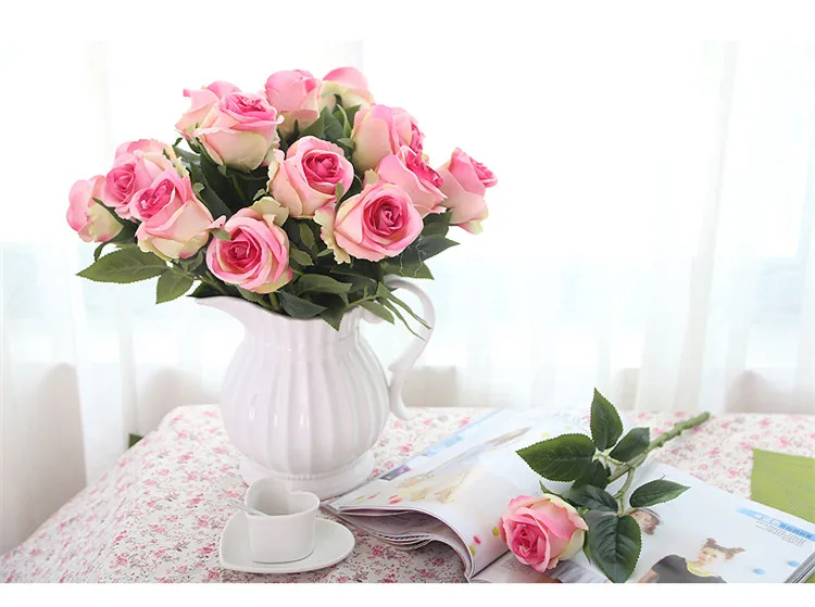 Floace 11 шт./лот, тайская Королевская роза высококлассные искусственные цветы Шелковые цветы розы украшение дома цветы-без вазы