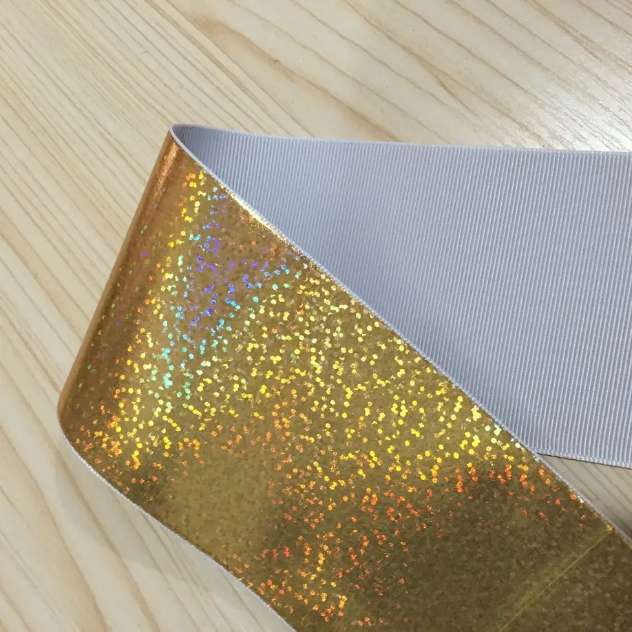 3 &quot75 мм золото aser фольга/голограф Grosgrain ленты по ярдов (высокое качество) | Дом и