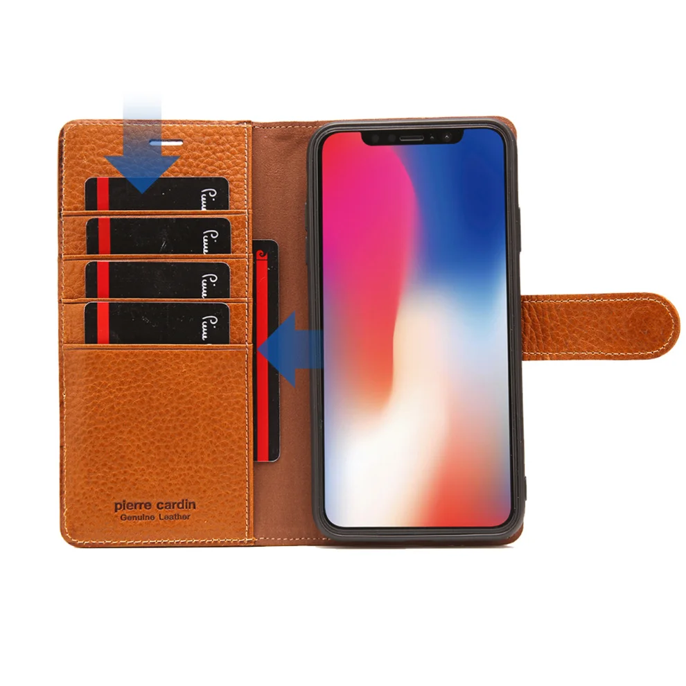Флип-чехол Pierre Cardin для iPhone XS MAX, чехол-кошелек из натуральной кожи для iPhone XS/XS MAX/XR, Магнитный флип-чехол, чехол s