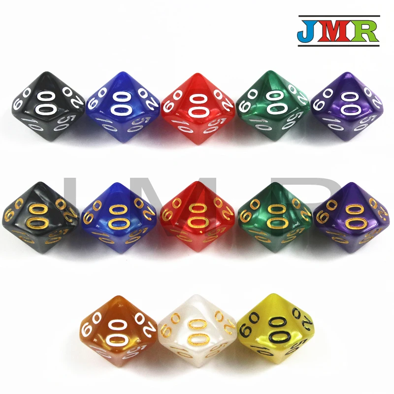 Высокое качество 6 шт TRPG перламутровый эффект D10 %(00 90) кости DND 10 сторонних игр