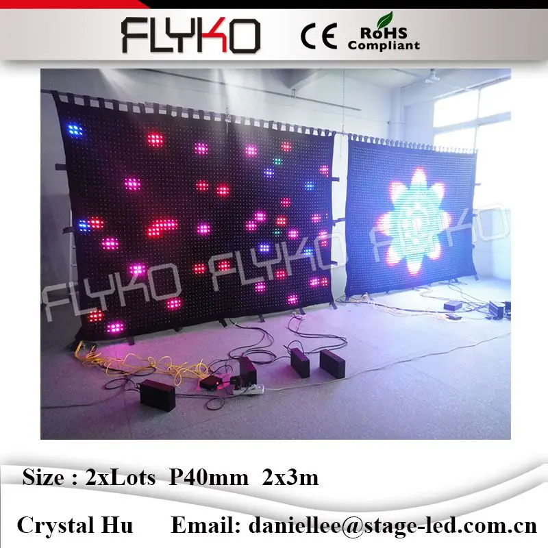 Концертные фоны Складные led видео ткань видения шторы P40mm 2x6m | Лампы и освещение