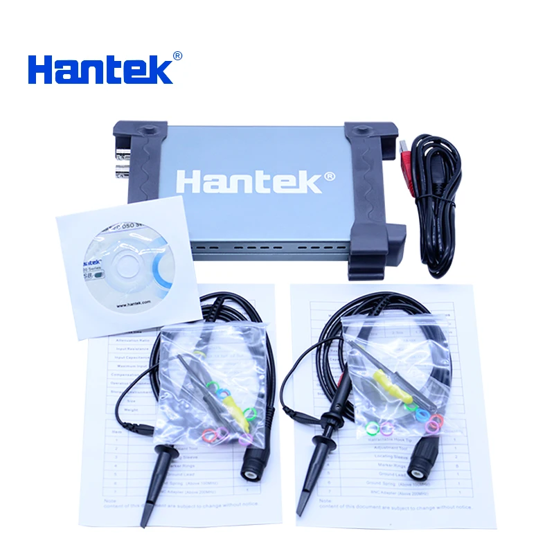 

Hantek USB oscilloscope 2 CH 20MHz 48MSa/s digital pc Oscilloscope 6022BE 6022BL +16 Channels Logic Analyzer 50/80/100/200 MHZ