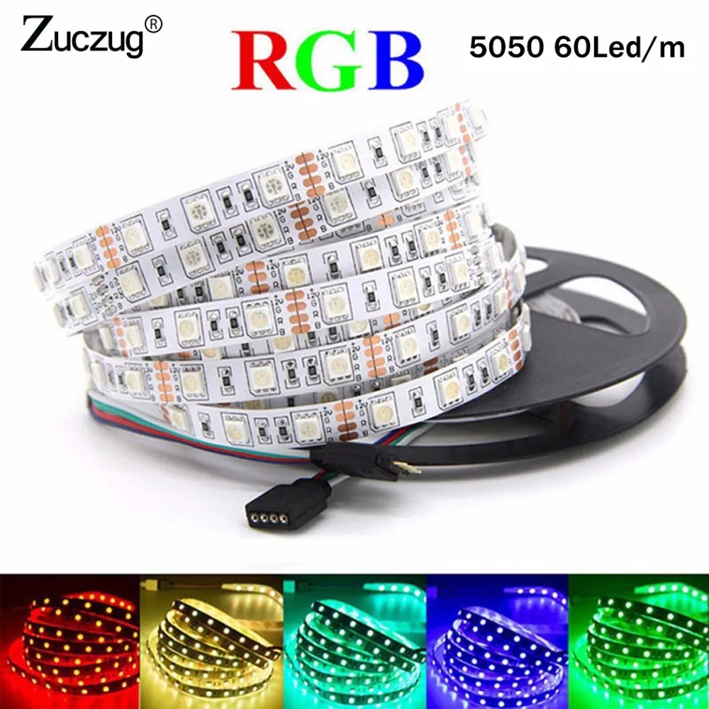 RGB светодиодные полосы света 12 В вольт 5050 2835 5 м Пульт дистанционного управления