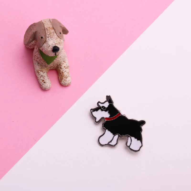 Black schnauzer Большая брошь в виде собаки в виде животного, брошь на булавке, значок, брошь корги, подарок лучшего друга, модные мужские ювелирные изделия и Милые Броши для женщин - Окраска металла: Black schnauzer