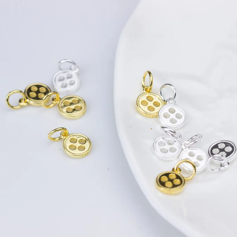 Ажурный ремесленный круглый дизайн с пуговицами подвески из стерлингового