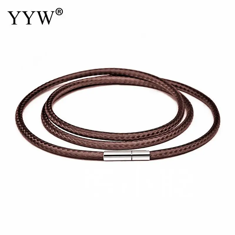 Черный кожаный шнур YYW 40 70 см 1 3 мм для ожерелий вощеная кружевная цепь с