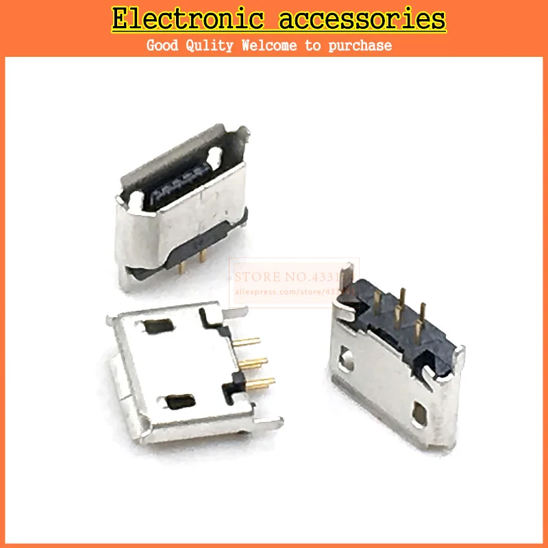 10 шт./лот гнездовой разъем Micro USB 5pin типа B для детской розетки с разъемом 5