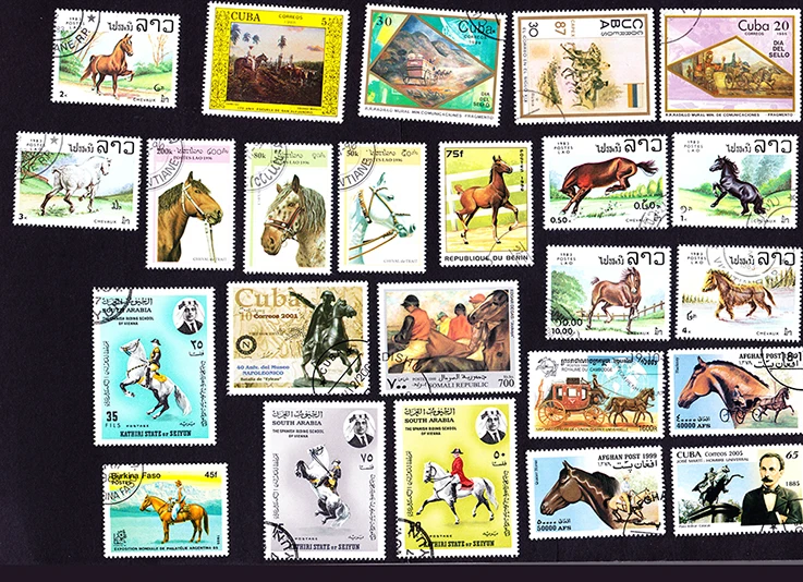 Новинка 50 шт./лот почтовые штампы лошади пони все отличаются во многих странах не
