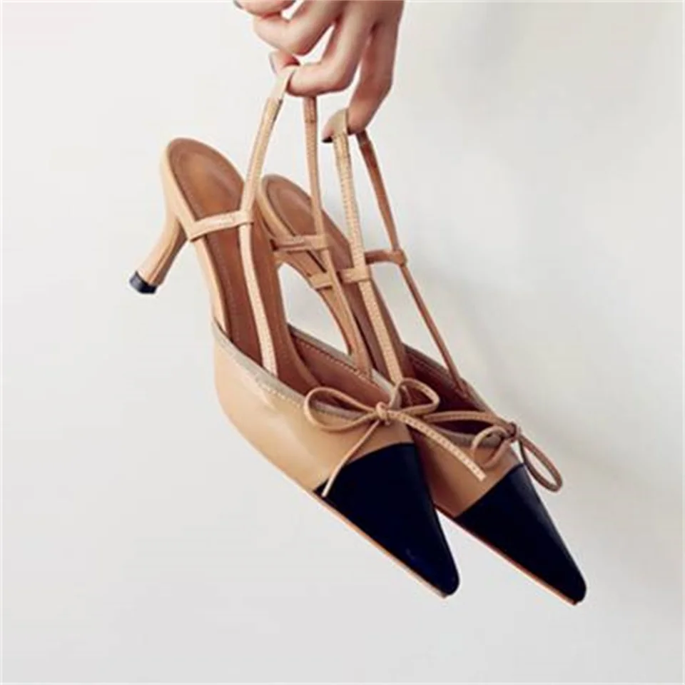 Женские сандалии на шпильках 5 см с острым носком из натуральной кожи 2019 | Обувь