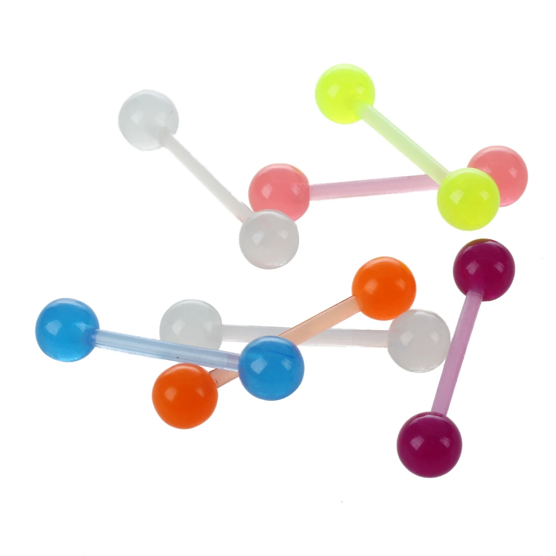 7 цветов акриловый язык сосков Бар кольцо Штанга пирсинг | Ювелирные наборы и