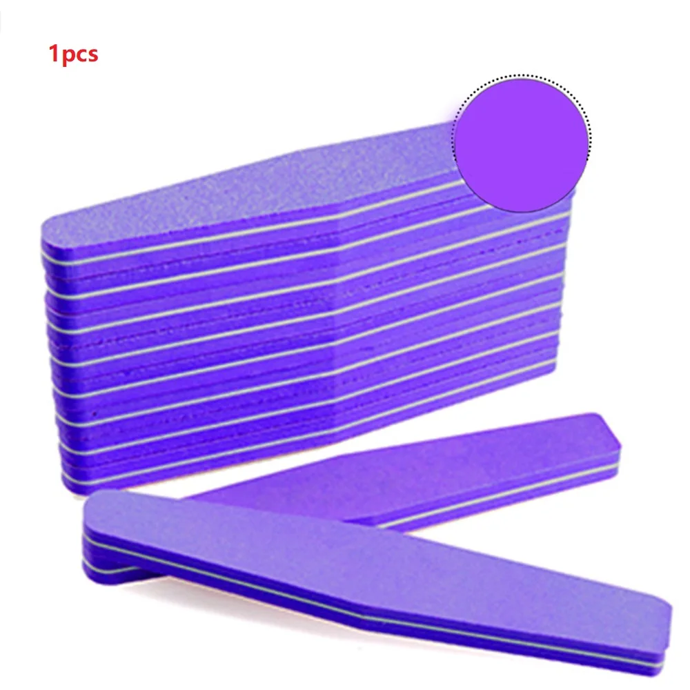 Purple 1 шт. Двусторонняя губка пилка для ногтей буфер 80/100 триммер буфер Лайма тонгл инструменты для дизайна ногтей моющаяся полировка Шлифовальная Пилка - Цвет: Purple