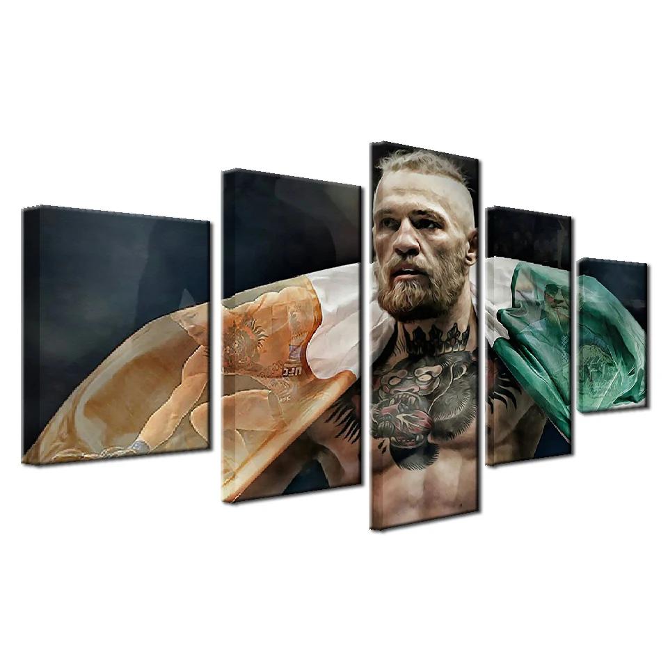 Модульные картины для украшения дома на холсте 5 панелей Conor McGregor винтажные