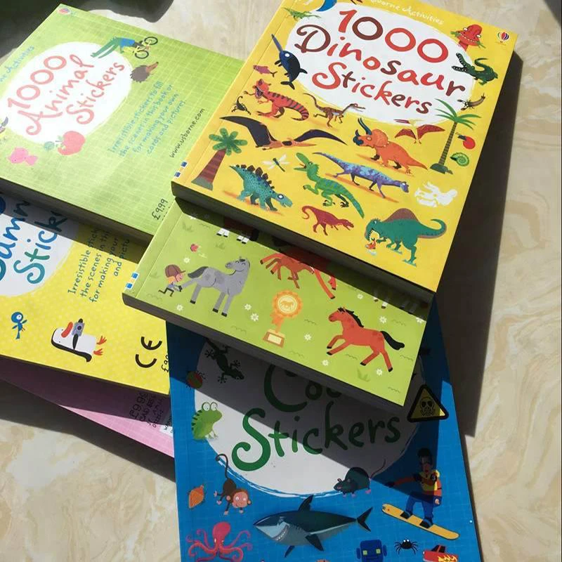 1000 шт. мультфильм сцены стикеры s Дети многоразовая наклейка книги с животные принцесса динозавр путешествия дошкольного 15,2*21 см