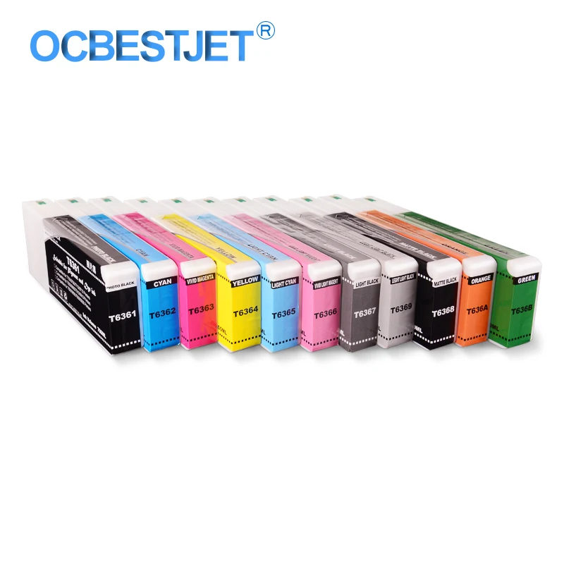 

11Colors/Set T6361-T6369 T636A T636B Compatible Ink Cartridge Filled With Pigment Ink For Epson Stylus Pro 7900 9900 700ML/PC
