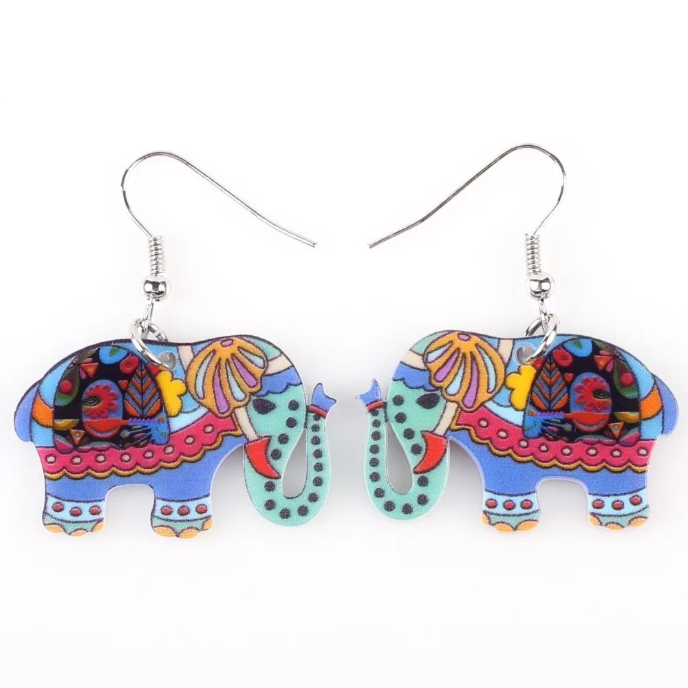 Висячие серьги Bonsny в виде слона акриловые новинка 2015 весенне-летние модные