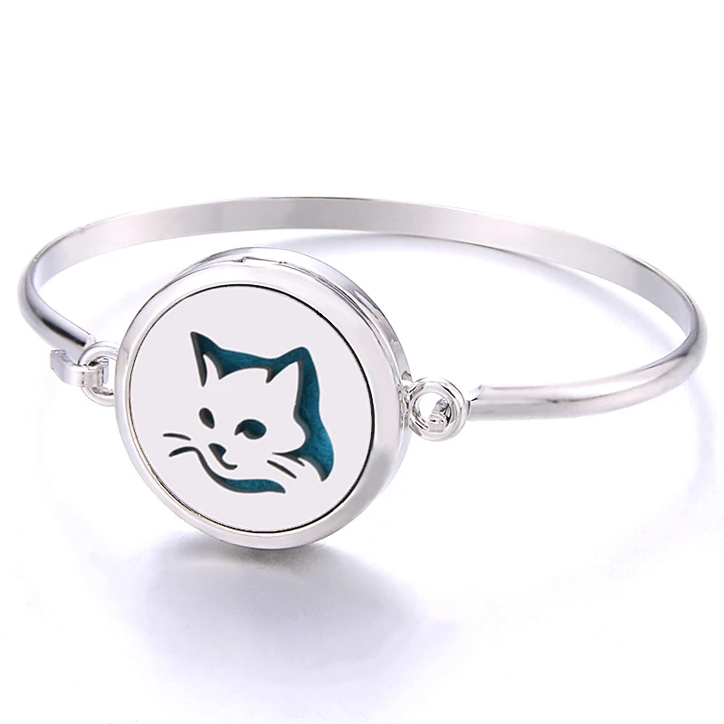 Коробка арома-браслета с изображением кота из нержавеющей стали диффузор