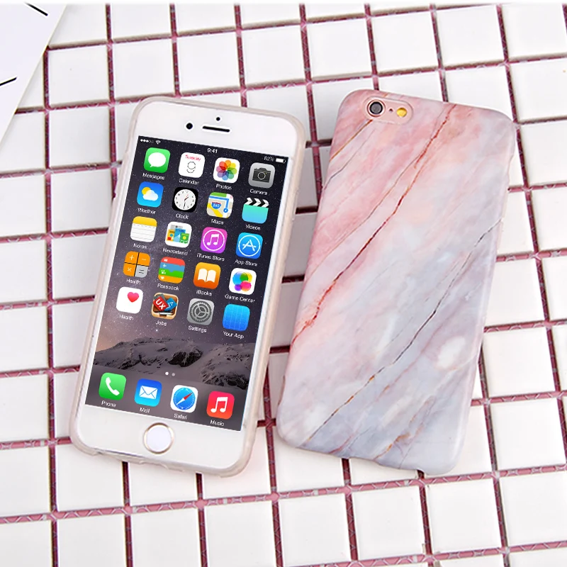 HOTR For iphone 7 Case Fashion Soft TPU Marble Stone Pattern Apple 6 6s plus Cover Phone Back |