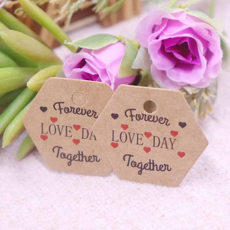100 шт DIY valentie тег крафт и белые бумажные бирки головная этикетка Свадебная
