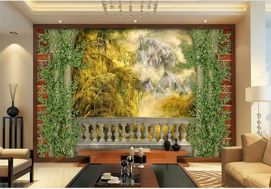 Пользовательские 3d стереоскопический Европейский стиль дождь лес фрески обои