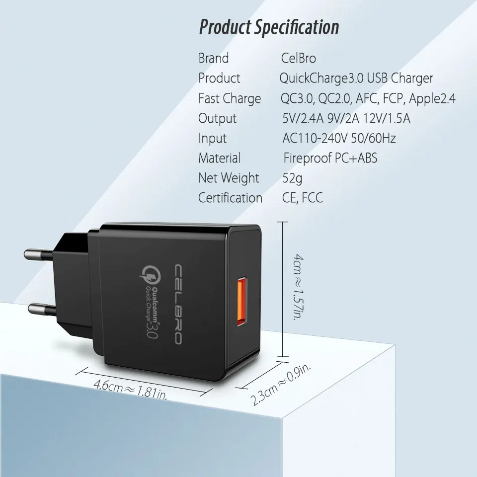 Дорожное USB быстрое зарядное устройство Quick Charge 3 0 для Xiaomi mi 8 SE 6 x 2S 2 Red Note 5 Pro