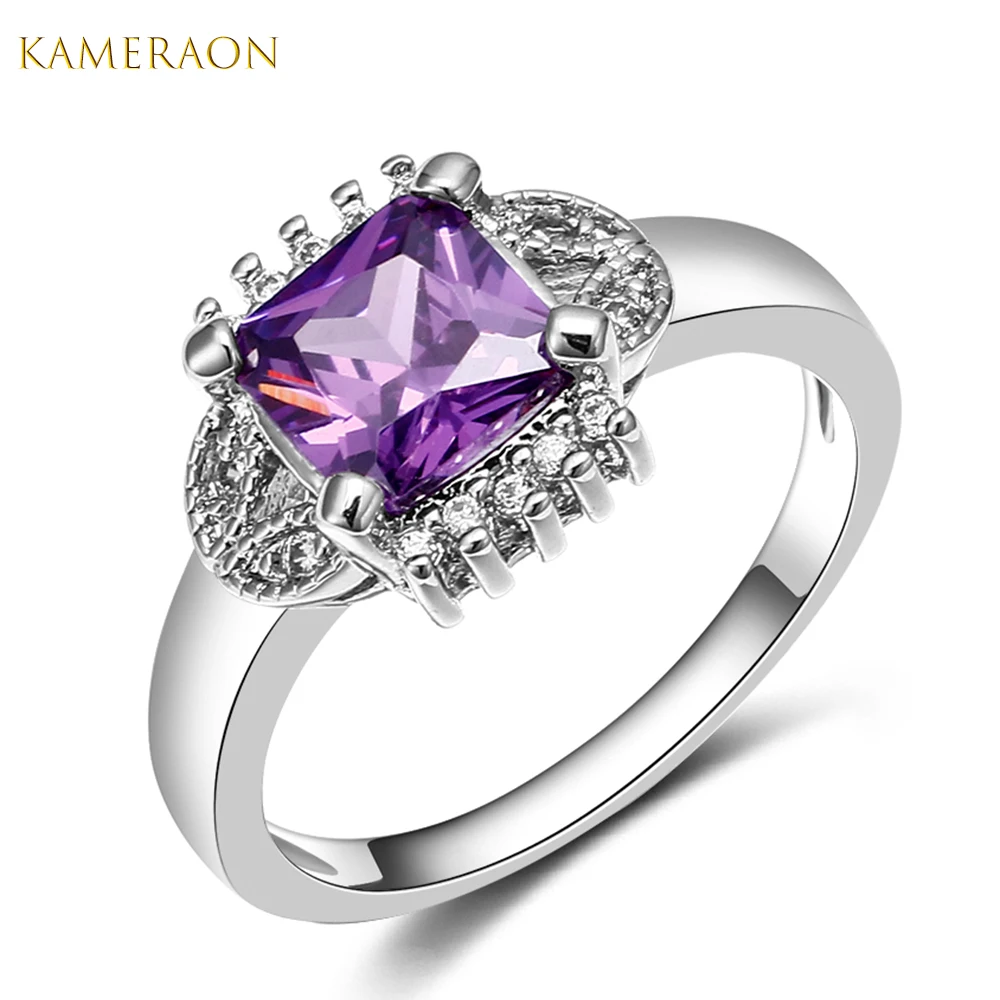 KAMERAON Fashion Jewelry Zirconia Ring Women Love Finger Anel Mood Wedding Delicate Rings Engagement Promise | Украшения и