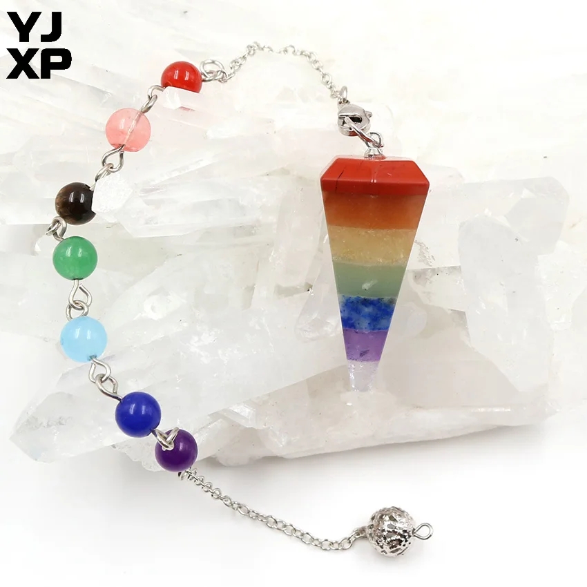 YJXP Chakra звено цепи Шестигранная Пирамида маятниковая подвеска приданое divination Wicca 7
