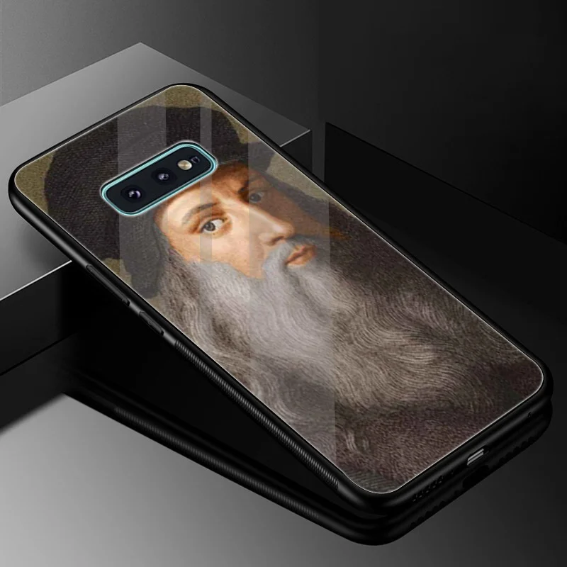Стеклянный чехол Leonardo Da Vinci для Samsung A10 A20 A30 A40 A50 A60 A70 S7 Edge S8 S9 Plus S10 Note 8 9 | Мобильные