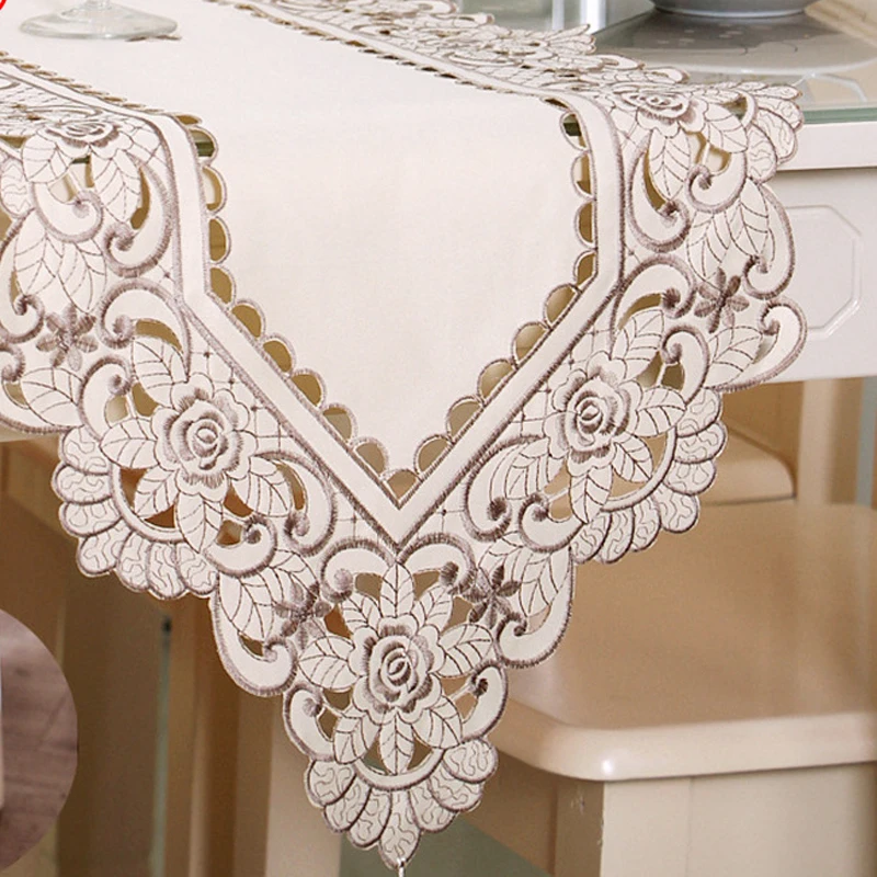 

Cotton Vintage Table Runners Embroidery Floral Lace Table Cloth 8 Size Home Chirstmas Wedding Party Table Runner Hotel Decor
