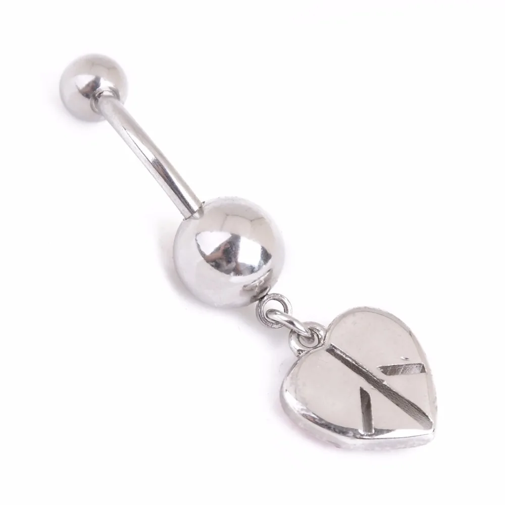 1 шт сексуальный розовый цвет сплав кристалл в форме сердца болтаются пупка