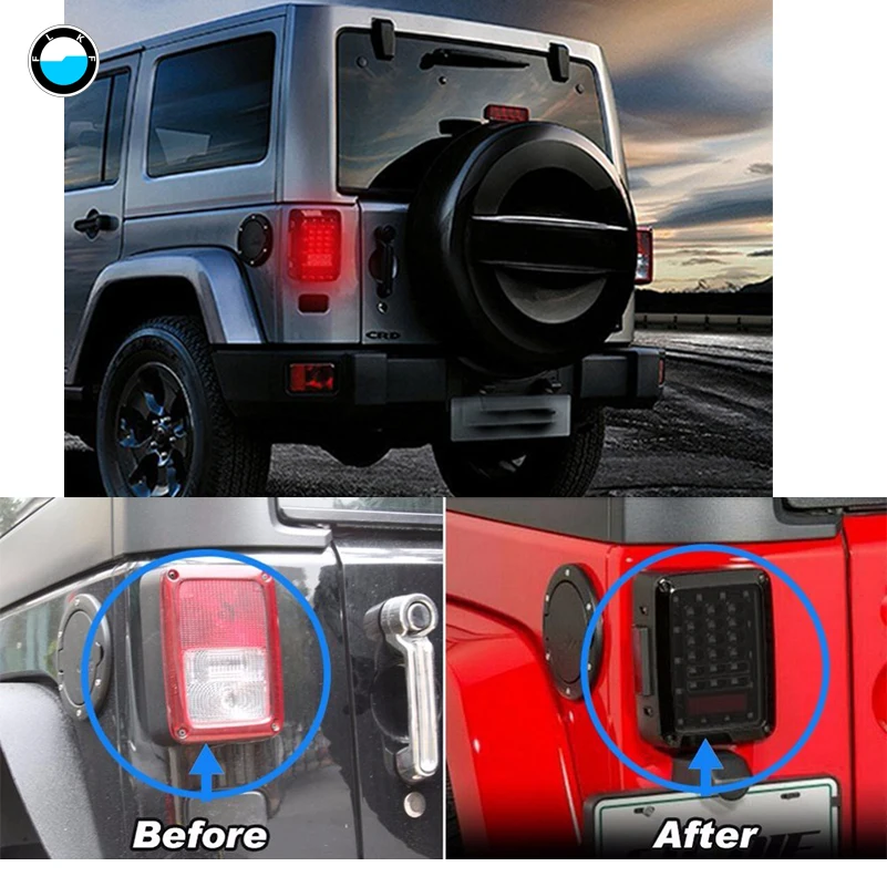 1 пара светодиодный задний фонарь для 2007- Jeep Wrangler JK CJ TJ светодиодный светодиодная сигнальная лампа лампы тормозной сигнал поворота